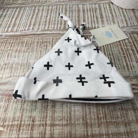 NEW!!! Cloud Island Three Pack Baby Beanies Black and White - Picture 3 of 5